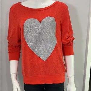 Wildfox Glitter Heart Jumper